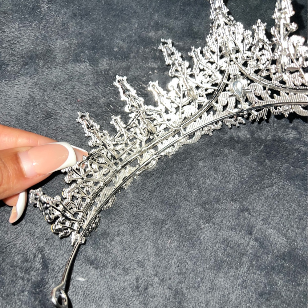 Silver Rhinestone Tiara - Picture 4 of 5